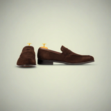 Men’s Brown Suede Slip-On Loafer Dress Shoes