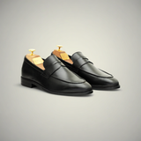 Men’s Black Leather Penny Loafer Dress Shoes