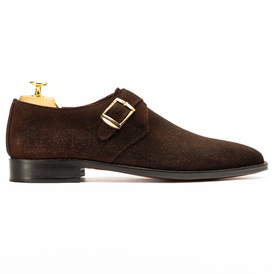 The Briston | Suede Brown Monk Strap