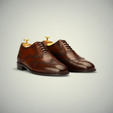 Men’s Brown Full Wingtip Brogue Leather Oxford Shoes