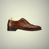 Men’s Brown Full Wingtip Brogue Leather Oxford Shoes