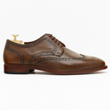Men’s Brown Leather Country-Style Wingtip Brogue Shoes