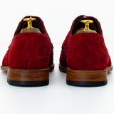 Men’s Brown Suede Semi-Brogue Oxford Dress Shoes