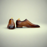 Men’s Brown Leather Side-Lace Wingtip Brogue Shoes