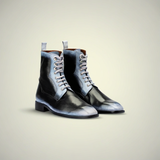 Men’s Grey Burnished Hand-Painted Leather Oxford Shoes