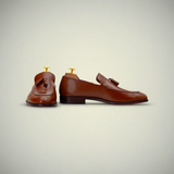 Men’s Brown Leather Tassel Loafer Dress Shoes