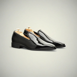 Men’s Black Patent Leather Formal Slip-On Shoes