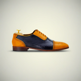 Men’s Brown Leather Cap Toe Wingtip Brogue Oxford Shoes