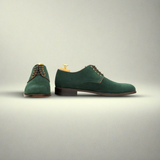 Men’s Green Suede Derby Lace-Up Shoes