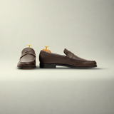 Men’s Brown Pebbled Leather Slip-On Loafer Shoes