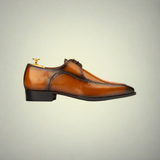 Men’s Tan Brown Patina Leather Oxford Dress Shoes