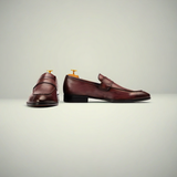 Men’s Brown Patina Leather Slip-On Loafer Shoes