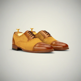 Men’s Dual-Tone Suede Leather Oxford Dress Shoes