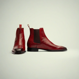 Men’s Sleek Burgundy Leather Chelsea Boots