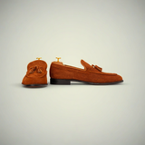 Men’s Brown Suede Tassel Loafer Dress Shoes