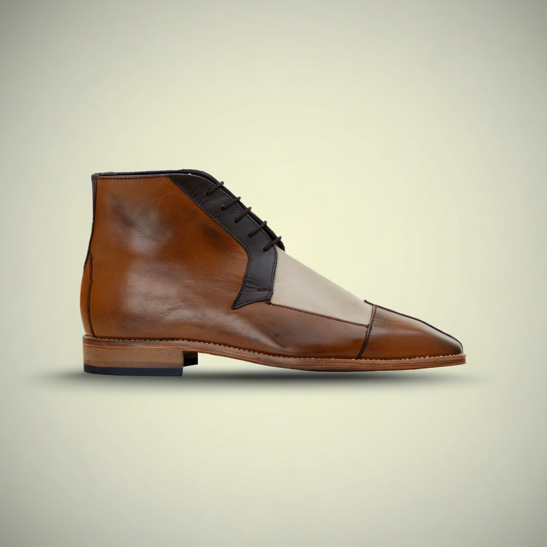 Men’s Brown Leather Split-Toe Derby Formal Shoes