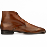 Handmade Men's Brown Leather Ankle High Chukka Boots