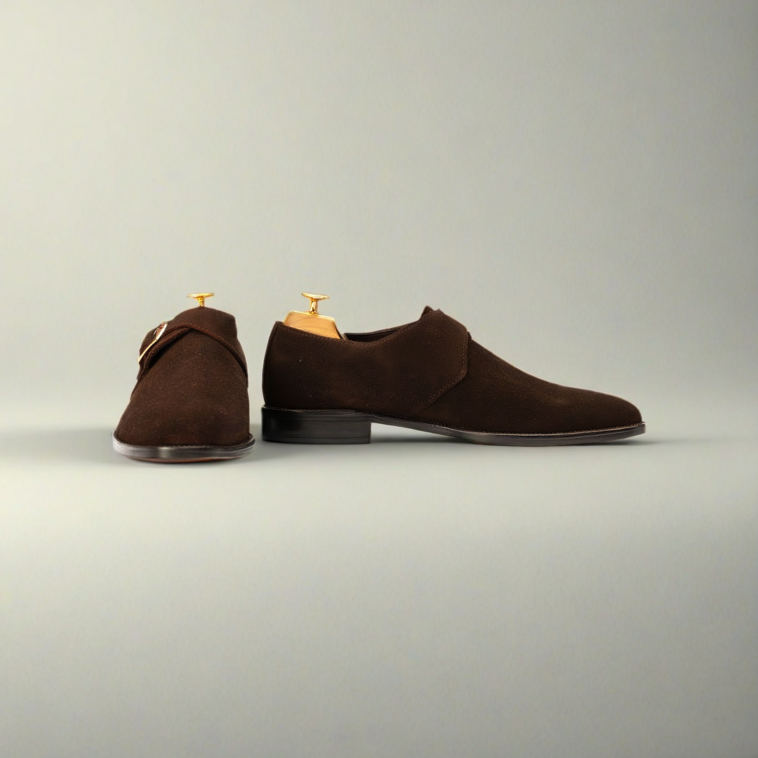 The Briston | Suede Brown Monk Strap