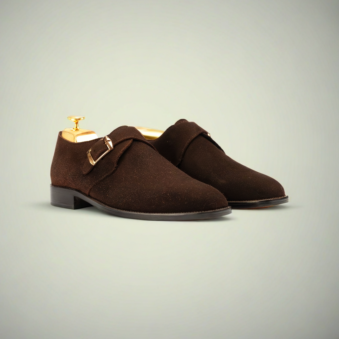 The Briston | Suede Brown Monk Strap