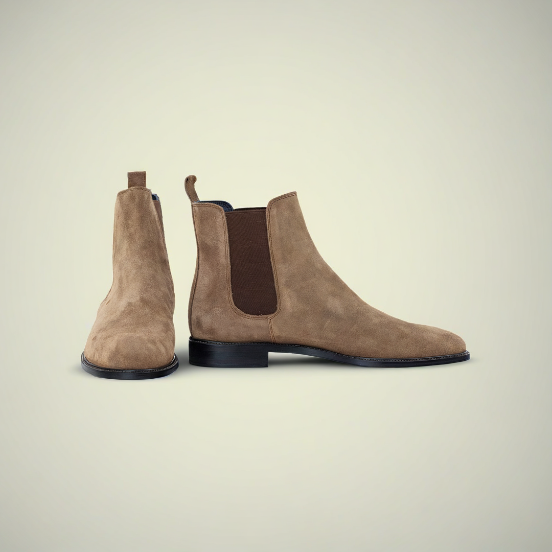 Men’s Brown Suede Chelsea Slip-On Boots