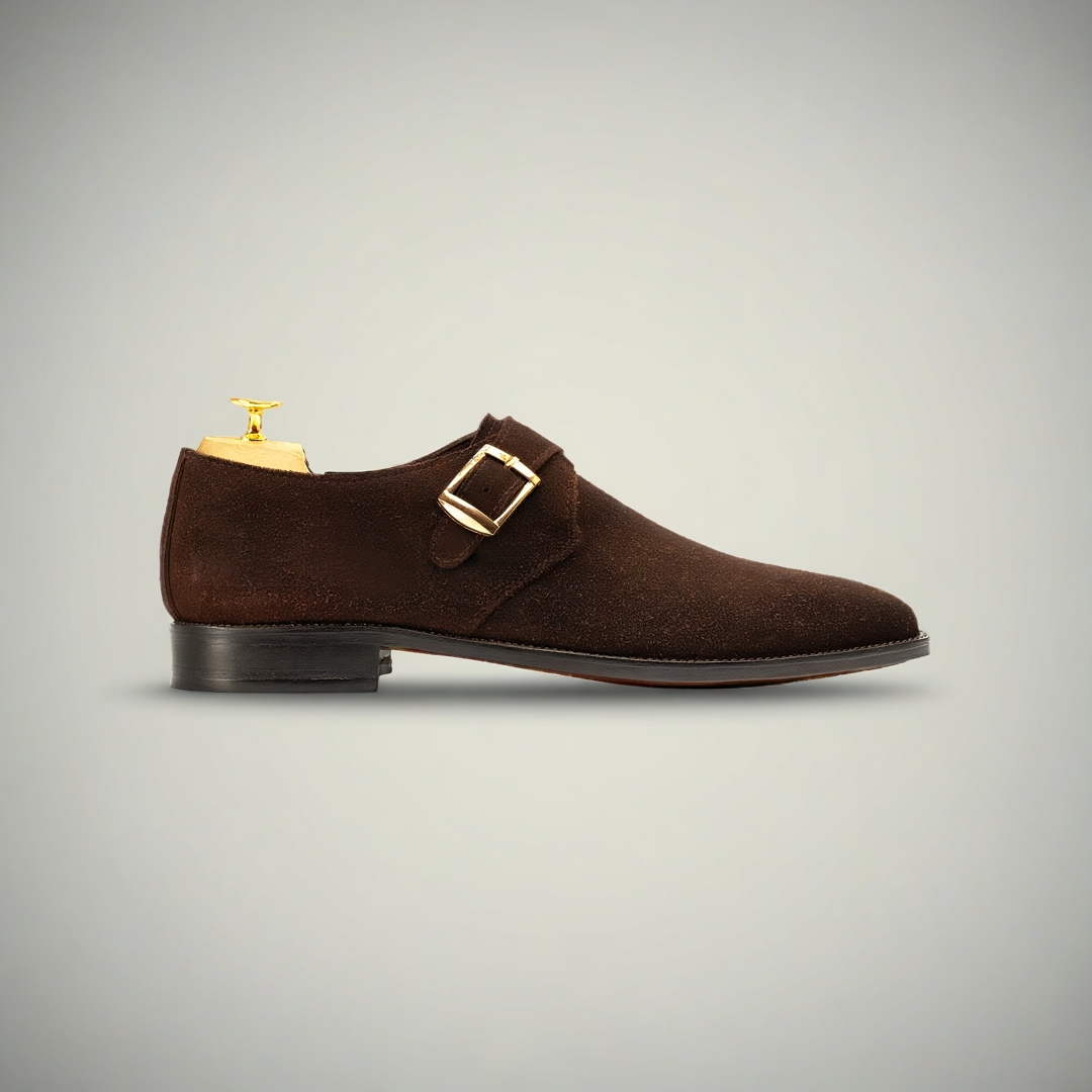 The Briston | Suede Brown Monk Strap