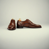 Men’s Brown Full Wingtip Brogue Leather Oxford Shoes