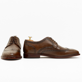 Men’s Brown Leather Country-Style Wingtip Brogue Shoes