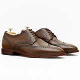 Men’s Brown Leather Country-Style Wingtip Brogue Shoes
