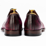 Men’s Hand-Painted Patina Leather Wingtip Oxford Shoes