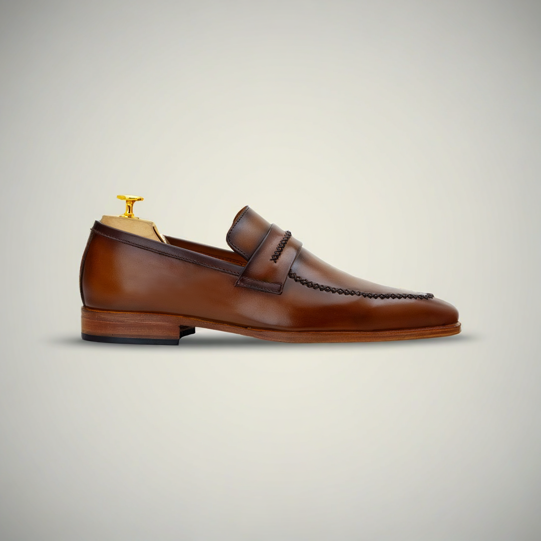 Men’s Hand-Painted Leather Slip-On Loafer Dress Shoes