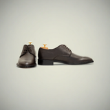 Men’s Black Pebbled Calfskin Leather Lace-Up Dress Shoes
