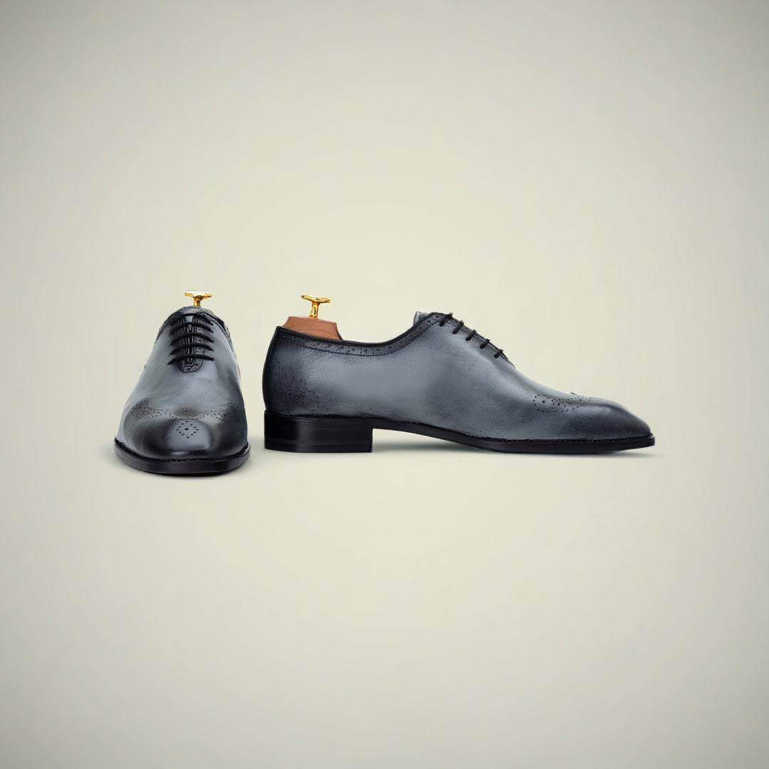 Men’s Leather Punched Brogue Oxford Dress Shoes