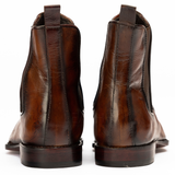 Men’s Hand-Painted Brown Leather Chelsea Dress Boots