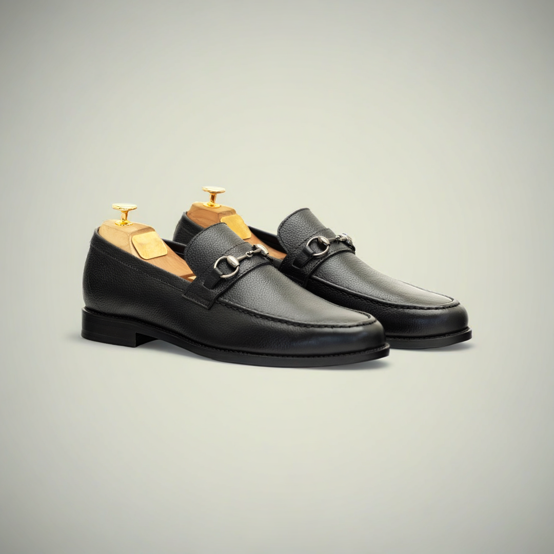 Men’s Brown Pebbled Leather Slip-On Loafer Shoes