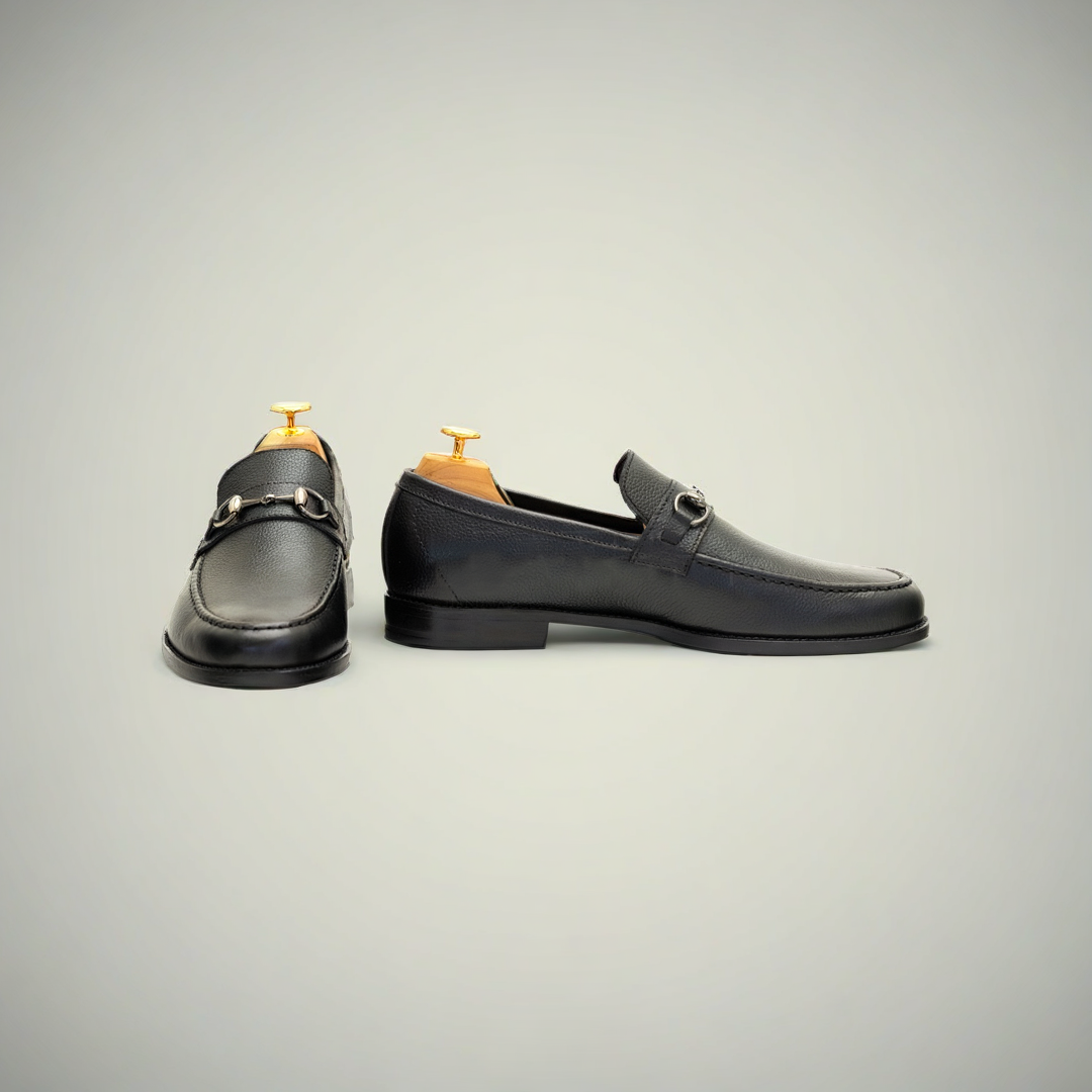 Men’s Brown Pebbled Leather Slip-On Loafer Shoes