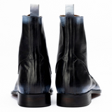 Men’s Grey Burnished Hand-Painted Leather Oxford Shoes