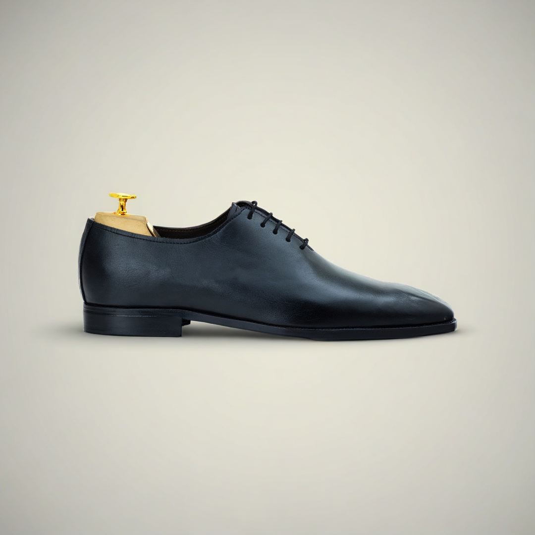 Men’s Black Leather Bond-Inspired Oxford Dress Shoes