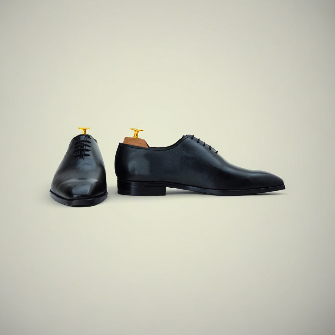 Men’s Black Leather Bond-Inspired Oxford Dress Shoes