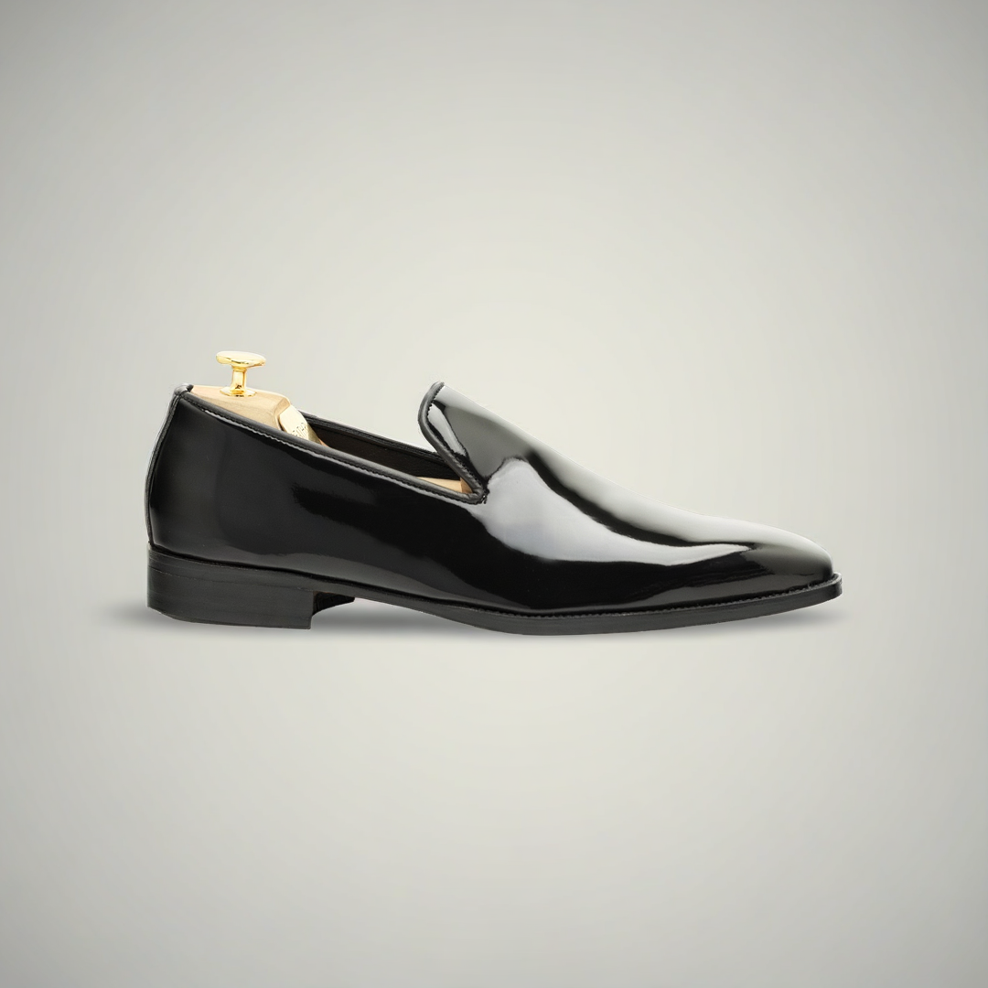 Men’s Black Patent Leather Formal Slip-On Shoes