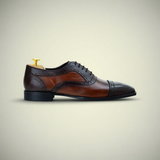 Men’s Brown Leather Cap Toe Derby Dress Shoes