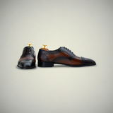 Men’s Brown Leather Cap Toe Derby Dress Shoes