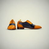 Men’s Brown Leather Cap Toe Wingtip Brogue Oxford Shoes