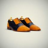 Men’s Brown Leather Cap Toe Wingtip Brogue Oxford Shoes