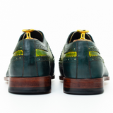 Men’s Green Dual-Tone Patina Leather Oxford Dress Shoes