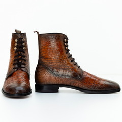 The Odran | Crocodile Texture Lace Up