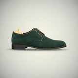 Men’s Green Suede Derby Lace-Up Shoes