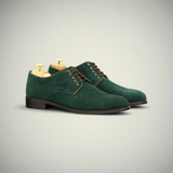 Men’s Green Suede Derby Lace-Up Shoes