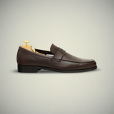 Men’s Brown Pebbled Leather Slip-On Loafer Shoes