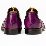 Men’s Pink Patina Leather Wingtip Brogue Oxford Shoes