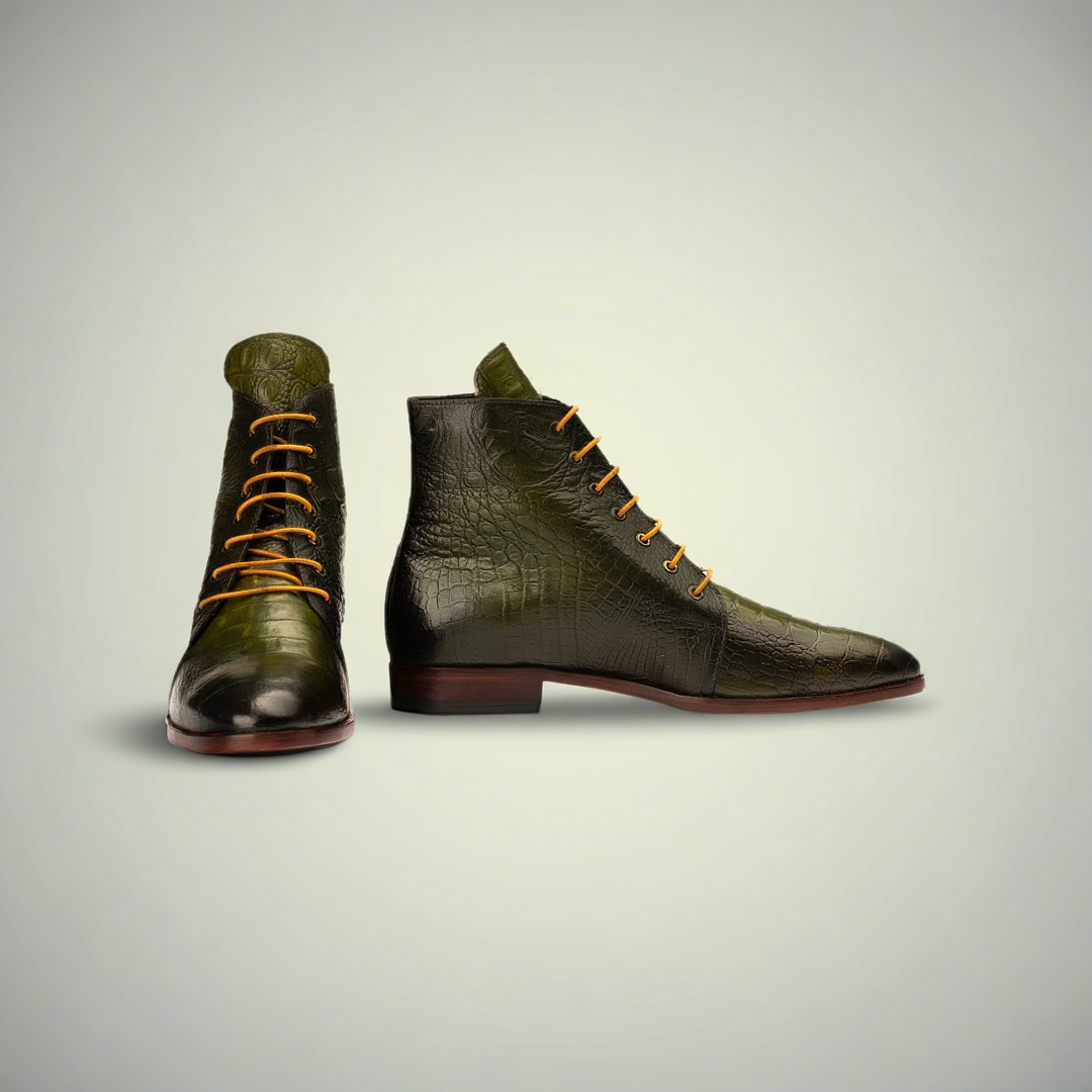 The Prynn | Green Crocodile Texture